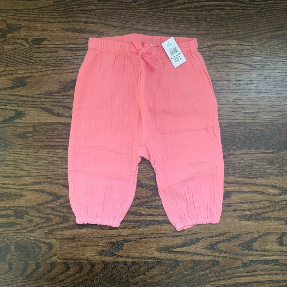 NWT Baby Gap Pink Gauze Pants | 12-18 Months